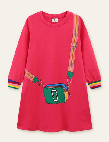 Backpack Printed Long Sleeve Dress - Mini Taylor